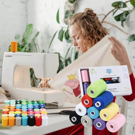 All Purpose Sewing Thread, 42 Spool Assorted 1000 Yards Polyester Threads for Sewing, Handy Polyester Sewing Threads for Sewing Machine - 42 Colors {3}