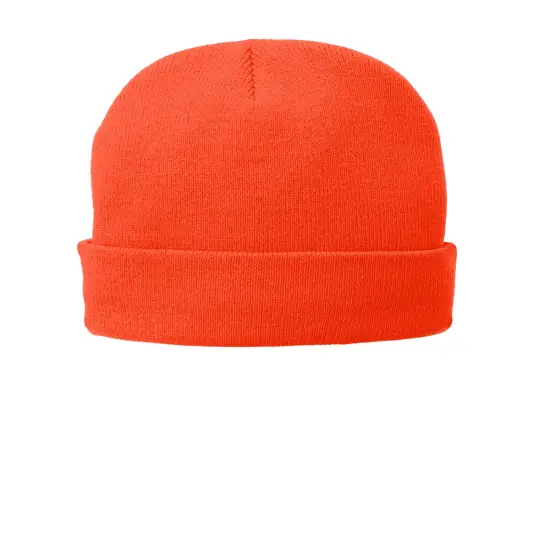 Port & Company&reg; Fleece Lined Knit Cap Athl Orange {1}