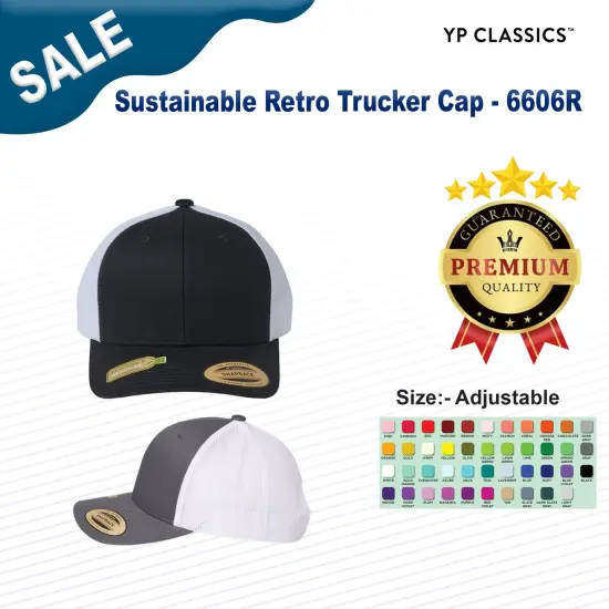 YP Classics&reg; Sustainable Retro Trucker Cap Charcoal/ White {3}