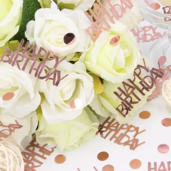 Rose Gold Birthday Confetti - 270 PCS Glitter Happy Birthday Decorations for Table {2}