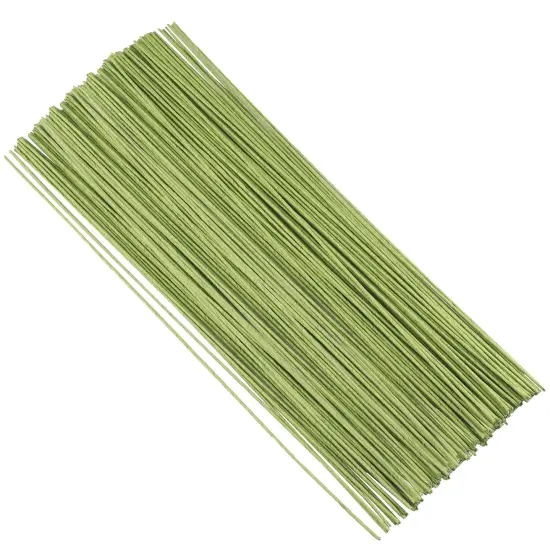 300 PCS 16 Inch Floral Wire Stems,14 Gauge Floral Wire for Wiring Fresh Flowers, Creating Floral Crowns, DIY Crafts, Artificial Flower, Green {1}