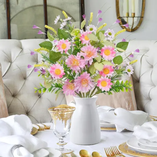 2 Bundles Summer Bushes Spring Artificial Flowers {3}