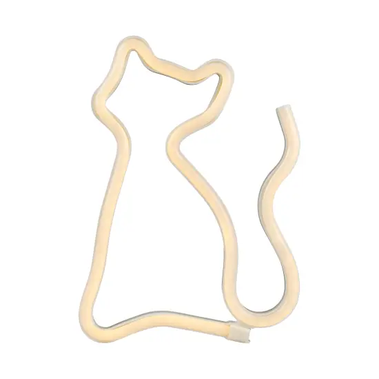 Northlight LED Cat Neon Lighted Wall Art - 9" - White {3}