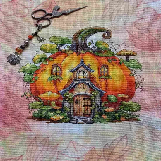 Autumn Haze Designer Printed AIDA Fabric. Canvas for embroidery with an applied backgroundKF-1155A {2}