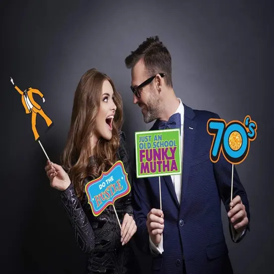 Disco Photo Prop Pack - 1970s Retro Party Decorations, Supplies and Gifts {3}