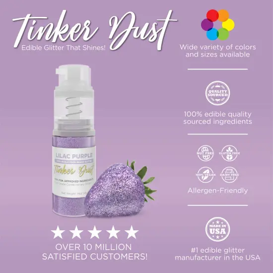 Bakell - Lilac Purple Tinker Dust Edible Glitter (25g, 1x Spray Pump) for Food, Desserts, and Beverages! {3}