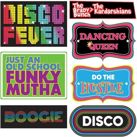 Disco Photo Prop Pack - 1970s Retro Party Decorations, Supplies and Gifts {2}