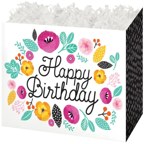 Pack/6: Birthday Flower Basket Box - 10-1/4 x 6 x 7-1/2" {1}
