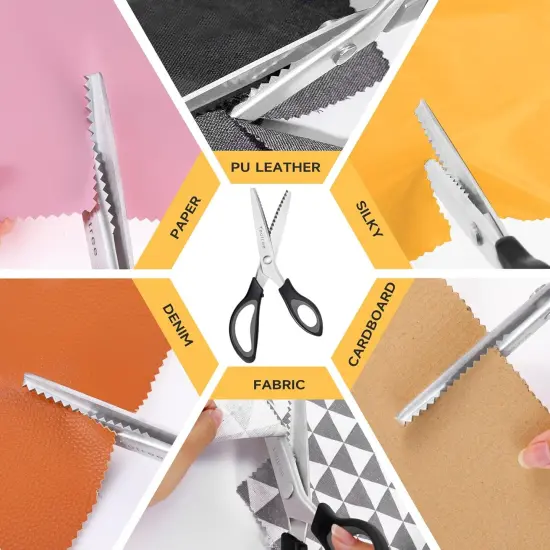 9.5" Fabric Scissors Pinking Shears, Zig Zag Craft Decorative Edge {5}