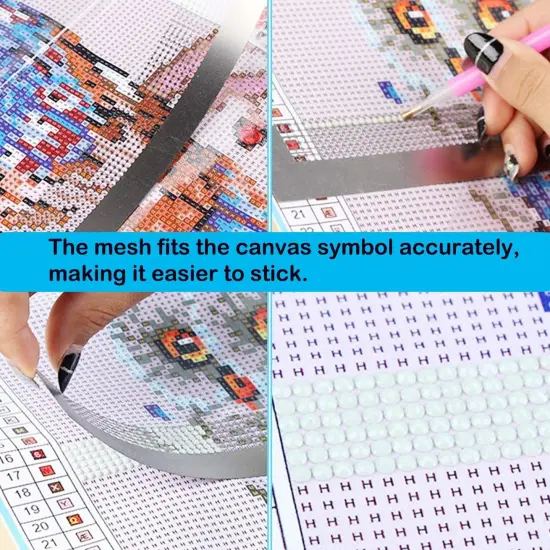 3 Pieces Diamond Painting Ruler Stainless Steel Mesh Ruler 5D Diamond Tool Drawing Ruler with 250, 250 and 408 Blank Grids for DIY Diamond Painting Kits {5}