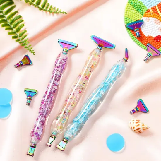 22 Pcs Luminous 5D Diamond Painting Pen Kit DIY Art Accessories and Tools Diamond Painting Metal Pen Tips Rhinestone Picker Tool with Tips and Wax for Adults {3}