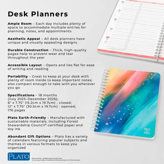 Starburst | 2026 6 x 7.75 Inch 18 Months Weekly Desk Planner | Foil Stamped Cover | July 2025 - December 2026 {6}