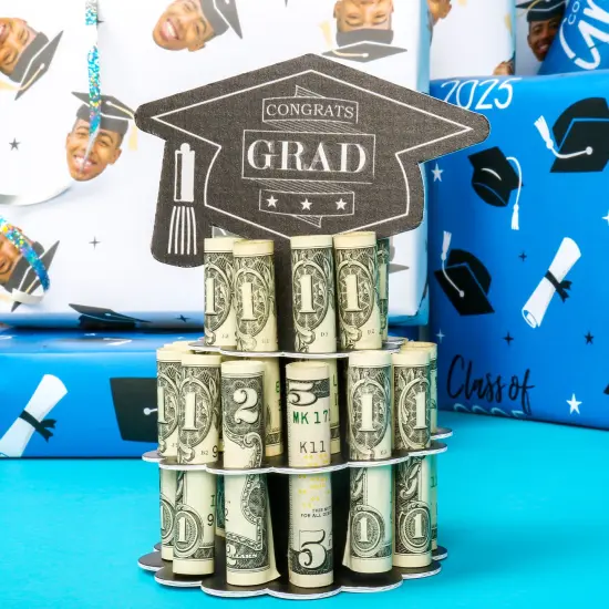 Big Dot of Happiness Graduation Cheers - DIY Graduation Party Money Holder Gift - Cash Cake {3}