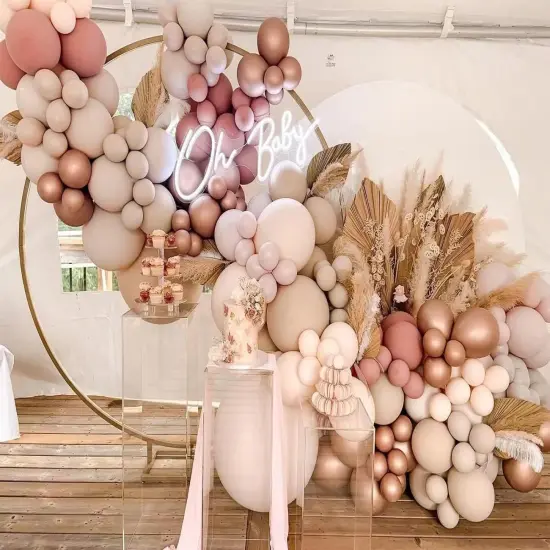 Boho Balloon Garland Arch Kit - 147Pcs Balloon Arch Kit Pastel Pink Balloon Garland Double Stuffed Dusty Rose Pink Balloon Garland for Birthday Baby Shower Bridal Wedding Party Decorations {1}