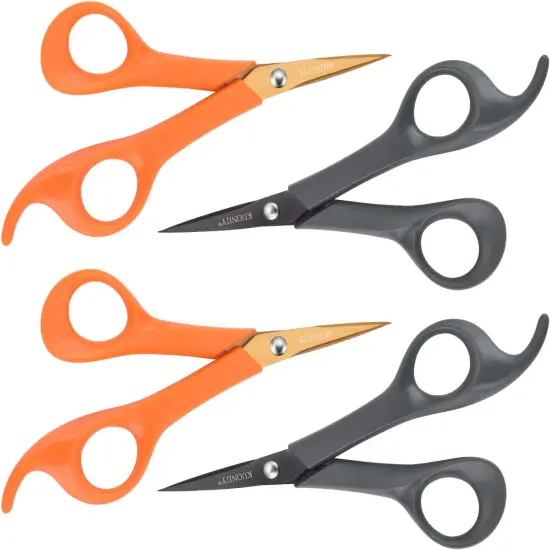 Micro-Tip Scissors, Precision Scissors, Pointed Sharp Titanium Blades, 6 Inch Craft Detail Scissors Ideal for Paper Cutting, Scrapbooking, Beauty Crafting, Sewing,4Pack {1}