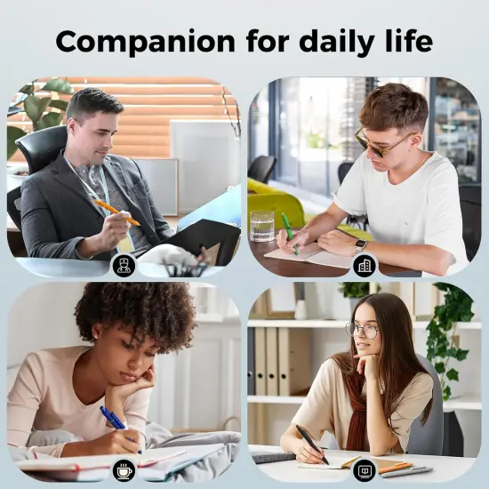 1.0mm 8Pcs Ballpoint Pens, Medium Tip Black Ink, Smooth Writing for Journaling, Note-Taking & Office Use, No Bleed, No Smudge, Comfort Grip Retractable Ballpoint Pens {4}