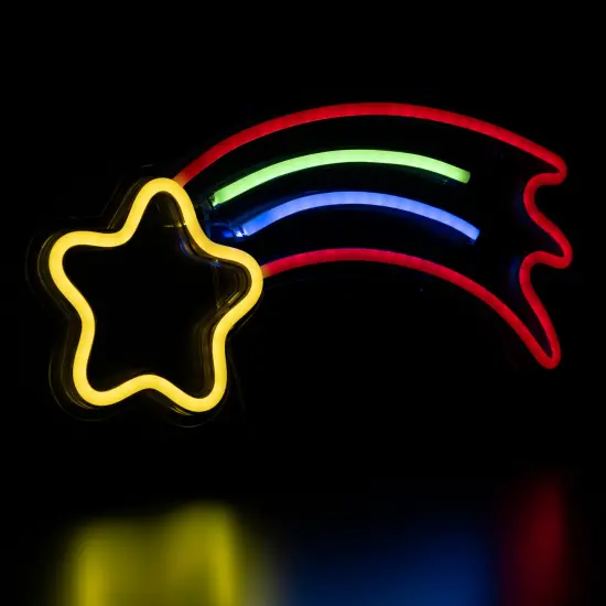 Northlight LED Shooting Star Neon Lighted Wall Art - 16" Red {5}