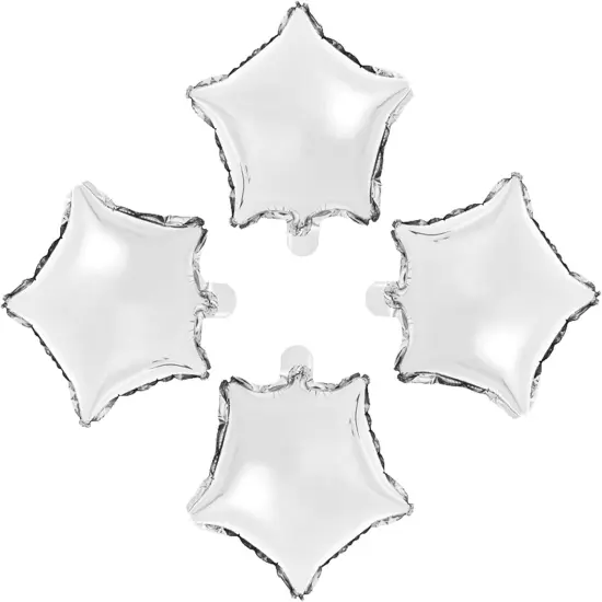 Star-shaped Foil Balloons, 10" Silver, Pack of 50 {3}