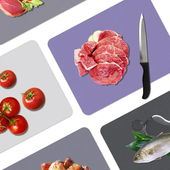 Small Flexible Plastic Cutting Boards for Kitchen Set of 3, Non Slip Cutting Mats for Meat, Mini Cutting Board Mats, BPA Free, Dishwasher Safe, 7.3x11.5" {4}