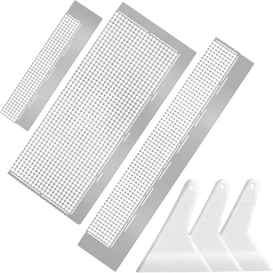 3Pcs Stainless Diamond Pasted Drawing Ruler Steel 5D Drawing Mesh Ruler with Fix Tools 240 520 1020 Blank Grids for Full Drill or Partial Drills DIY Art Crafts Diamond Painting Kits {1}