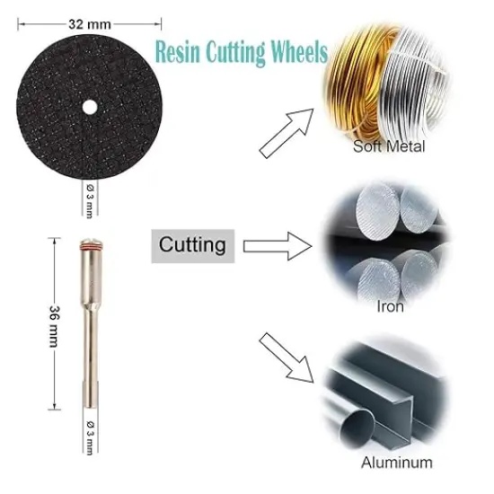 Cutting Wheels for Rotary Tool, Diamond Metal Wood Cutting Wheels and Drill Cutting Disc (Silver Cutting Wheel) {4}