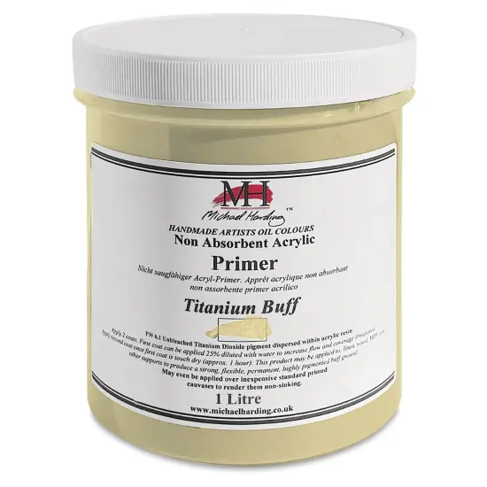 Michael Harding Non-Absorbent Acrylic Primer - Titanium Buff, 1 Liter, Jar {1}