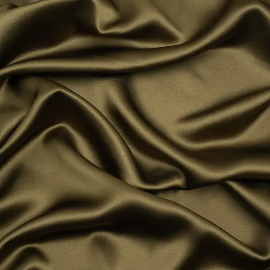 1 Yard Olive Green Silk Crepe Back Satin Premium Smooth Draped Designer Fabric 44 inch Width {1}