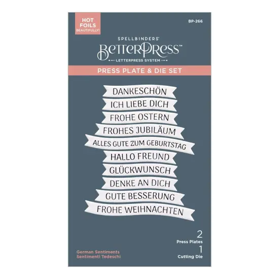 Spellbinders BetterPress Plate & Die Set -German Sentiments {1}