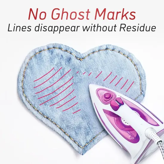 Heat Erasable Fabric Marking Pens - 4 Pens + 8 Refills (White, Purple, Pink, Black) {3}