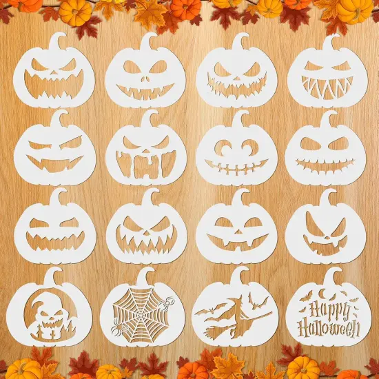 Stencils Reusable Large Plastic Halloween Pumpkin Decorative(Classic,Funny) {6}