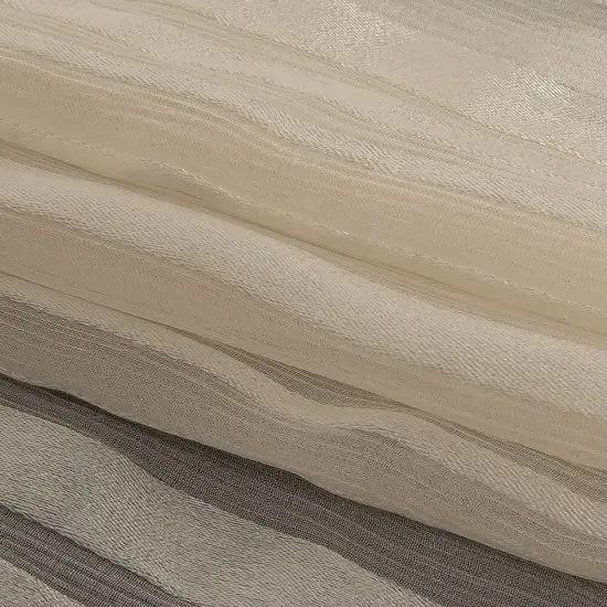 1 Yard Vanilla Ice Crinkled Silk Chiffon Fabric with Satin Stripes 50 Inch Width {3}