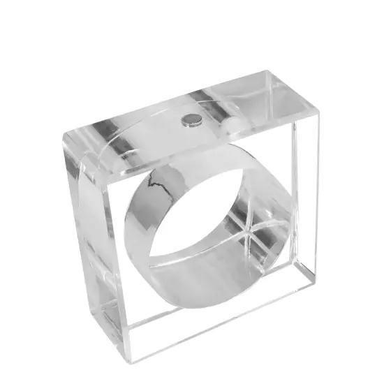 Lucite Yom Tov Napkin Ring Set {1}