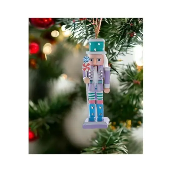 5" Wooden Pastel Nutcracker Ornaments Pastel Purple {3}