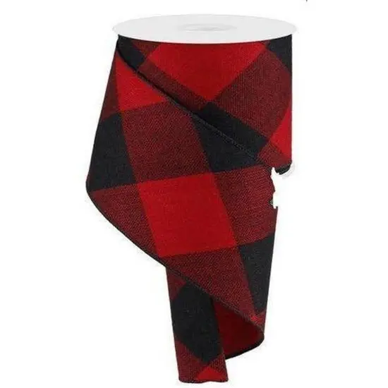 2.5" Buffalo Plaid Pattern Ribbon: Red/Black {1}