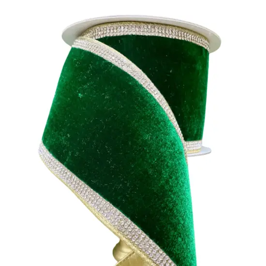 2.5" Winter Diamonds Ribbon: Emerald (5 Yards) {2}