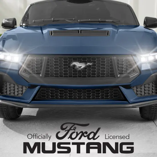 Best Choice Products Kids 12V Electric Ride-On Car Officially Licensed Ford Mustang w/ Remote, LED Lights Blue {2}