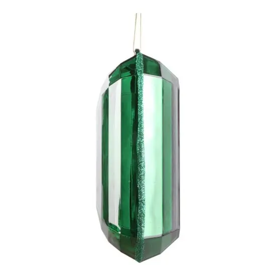 8" Acrylic Rectangle Jewel Ornament: Emerald Green {2}
