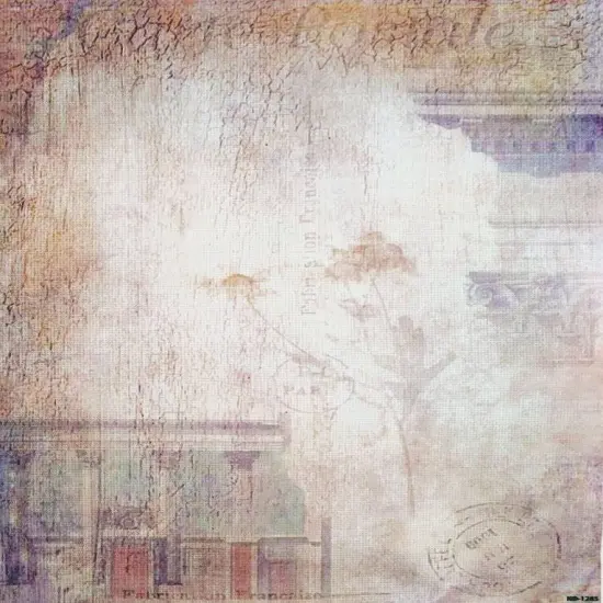 Antique Window Designer Printed AIDA Fabric. Canvas for embroidery with an applied backgroundKF-1285A {1}