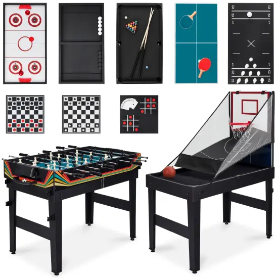 Best Choice Products 13-in-1 Combo Game Table Set w/ Ping Pong, Foosball, Basketball, Air Hockey, Archery Arcade {1}