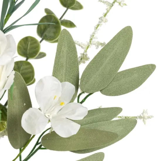 19" Rose Hydrangea Flower Spray: White/Cream {2}