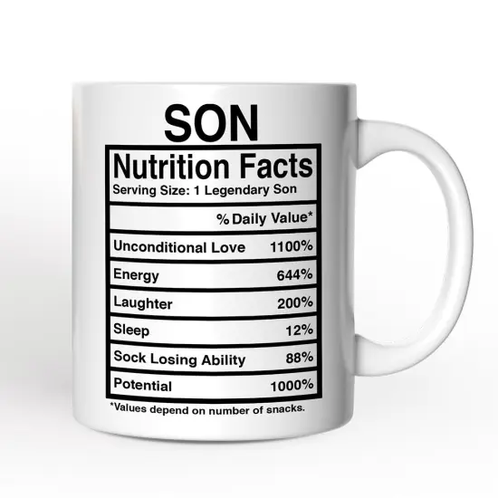Son Nutrition Facts Mug, Birthday Gift {1}