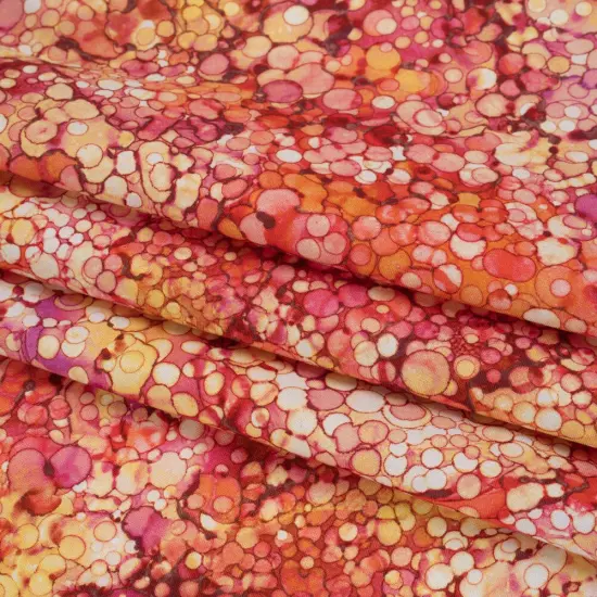 1 Yard Vibrant Tahitian Sunset Bubbles Quilting Cotton Fabric by Northcott 43 Inches Width {4}