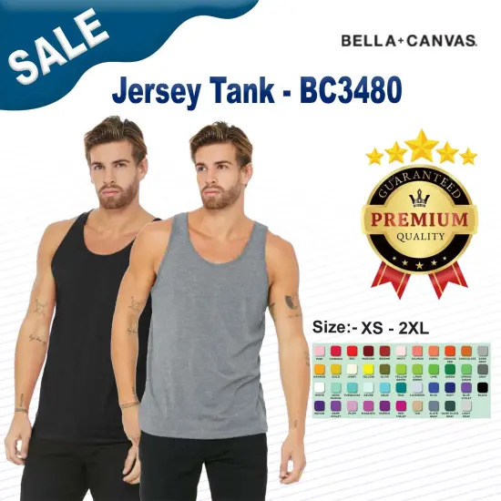 BELLA+CANVAS&reg; Unisex Jersey Tank - 3480 Black {2}