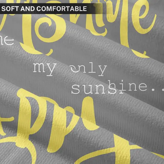 Set of 4 Throw Pillow Covers You are My Sunshine Yellow Gray with Words Decorative Pillow Cases Home Decor Square 18x18 Inches Pillowcases {4}