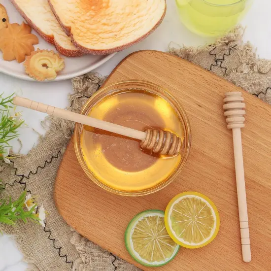 6 Pcs Honey Dipper Sticks, 6.3 Inch Wooden Honey Mixing Stirrer for Honey Jar Dispense Drizzle Honey, Honey Comb Sticks Honey Wand for Bridal Shower Baby Shower Wedding Party Favors {4}