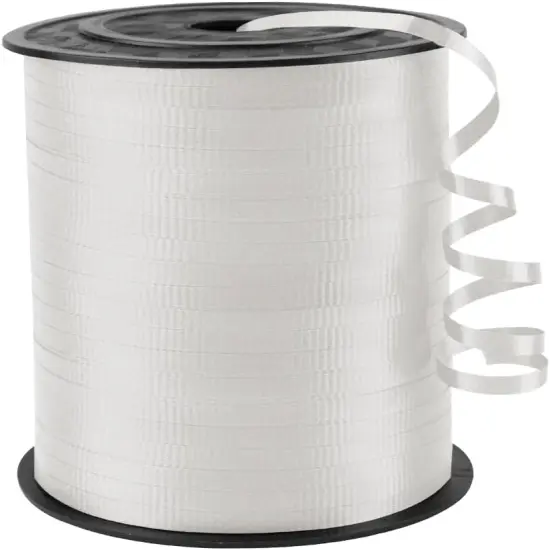 White Crimped Curling Ribbon, 1/5" Wide x 500 Yards Christmas Curling Ribbons {1}