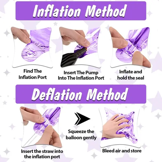 Purple Star Balloons,15Pcs Purple Star Foil Balloons,26/18/10 Inch Quadrangle Star Helium Mylar Balloons for Graduation Wedding Birthday Prom Anniversary Baby Shower Party Decorations {4}