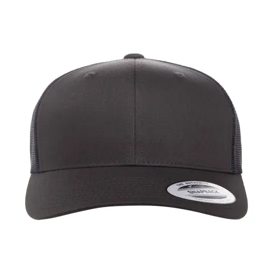 YP Classics&reg; Adult Retro Trucker Cap Vintage & Stylish Fit CHARCOAL/ NAVY {1}
