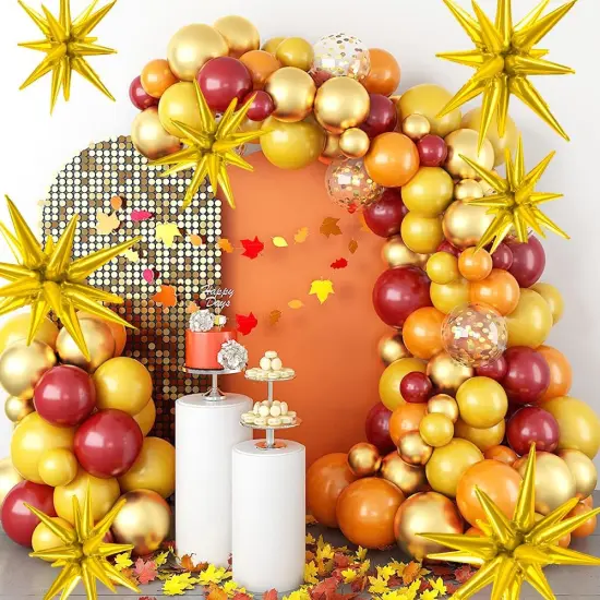 Gold Star Balloons 8 Pcs Different Sizes Metallic Foil Arch Glitter Party Decorations for Bachelorette Wedding {4}