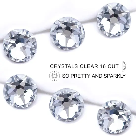 576pcs Clear Rhinestones Flat Back Round Rhinestone Style 2088 Sparkly Crystal Gemstones for Nail Art and Crafting,SS10 {2}
